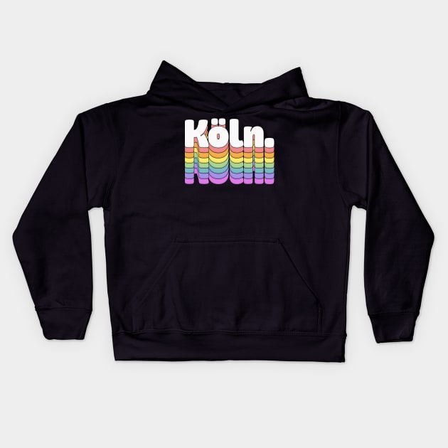 Köln \\\//// Retro Typography Design Kids Hoodie by DankFutura